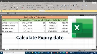 How to calculate expiry date in Microsoft Excel [upl. by Vance]