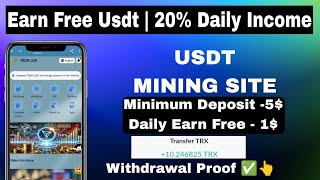 New Trx Usdt Earning Site  Earn Free Usdt  Best Usdt Investment site  New Trx Earning Site 2024 [upl. by Spatola453]