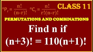 PERMUTATIONS amp COMBINATIONS Find n if n3  110n1 [upl. by Simonsen]