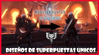 MHW ICEBORNE COMO CONSEGUIR ARMAS SUPERPUESTAS  HACHA DE CARGA  DISEÑOS ÚNICOS [upl. by Crescentia]