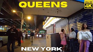 Walking Roosevelt Ave Queens NY 4K Saturday Night Hustle Still Going [upl. by Ultann]