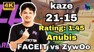 RA kaze 2115 Anubis  FACEIT Ranked vs ZywOo  Oct 22 2024 cs2 pov [upl. by Lleon]