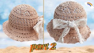 How to crochet hat super easy and beautiful crochet summer hat for beginner crochetanywhere [upl. by Mcnutt]