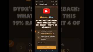 dYdX’s Big Comeback What Sparked This 19 Rally  Part 4 of 4  Memefi Youtube Video Code [upl. by Asillam94]