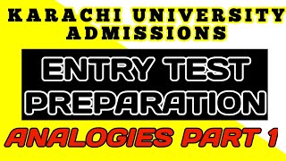 KARACHI UNIVERSITY ADMISSIONS 20222023 I ENTRY TEST PREPARATION PART 1 I KU TEST [upl. by Ycaj]