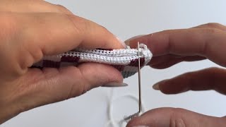 Finishing a Needlepoint Key Fob left handed [upl. by Enirrok]