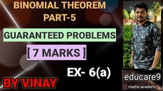 BINOMIAL THEOREM PART5  IMPORTANT  7 MARKS  PROBLEMS  MATHS2A IPE  CLASS12  BY VINAY [upl. by Eiramanit]