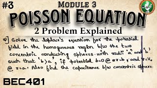 3 Poisson Equation 2 Problem Explained Module 3 4th Sem ECE 2022 Scheme VTU BEC401 [upl. by Suedaht]