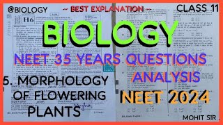 Neet 35 years pyqs on Morphology of flowering plants l Biology l class 11  neet2024 [upl. by Kirsch]