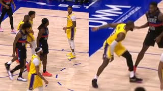 LEBRON GOES AT ISAIAH STEWART amp GETS CALLED FOR A TECH FOUL AFTER INCIDENT [upl. by Lahcsap]