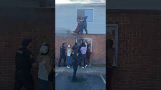 Dramatic Moment Bystanders Rescue Residents Trapped by Apartment Fire [upl. by Chelsy]