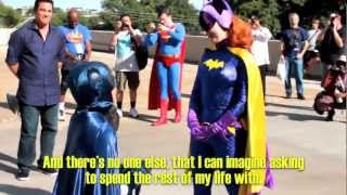 SUPERMAN Dean Cain helps BATMAN propose to BATGIRL DragonCon 2012 [upl. by Nnaerb]