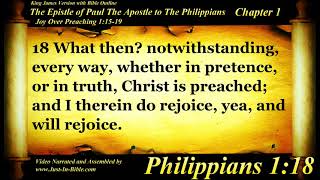 Philippians Chapter 1  Bible Book 50  The Holy Bible KJV Read Along AudioVideoText [upl. by Eanod692]