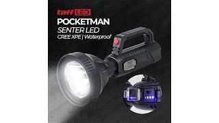 TaffLED Pocketman Senter LED Waterproof USB Recharge Cree XPE  LHA08  T4FL03BK [upl. by Aubrie354]