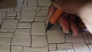 Dollhouse tutorial  How to make an easy flagstone floor [upl. by Ayotas488]