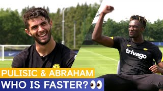 Tammy Abraham amp Christian Pulisic debate who is faster 👀 [upl. by Hamann]