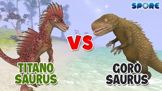 Titanosaurus vs Gorosaurus  Titan Faceoff S4E11  SPORE [upl. by Adnerak345]