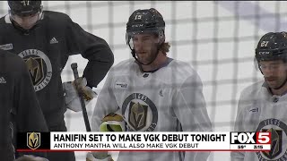 Hanifin set to make VGK debut Thursday night [upl. by Atiruam]