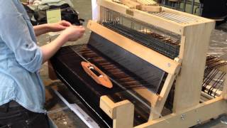 Bucky Lab weaving on a 8 shaft table loom [upl. by Gautier]