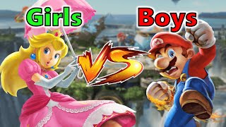 Girls vs Boys Characters Smash Ultimate Crew Battle [upl. by Eissalc]