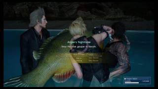 Final Fantasy XV  Noctis kicks Prompto into the water [upl. by Thebault]