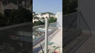 Full glass steel railing new home steel explore viralvideo [upl. by Cheslie]