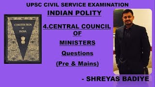 Indian Polity by Laxmikant  Central Council of Ministers  Questions  UPSC  IAS [upl. by Aicilas55]