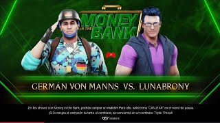 WWE 2k19 Germán Von Manns vs Lunabrony  El Superclásico Bronies en Money in the Bank [upl. by Einomrah]