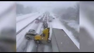 Caught on Cam Moment of huge pileup on Ontarios Hwy 401 [upl. by Sokil]