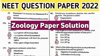 NEET 2022 Question Paper Complete Solved  Biology Zoology Solution  Part 2 [upl. by Sefton]