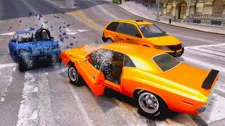 GTA 4 Crash Testing Real Car Mods 32 [upl. by Elleirol912]