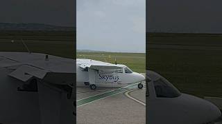 Scilly Skybus GSBUS taxiing to runway 34 at Lands End Airport [upl. by Feirahs]