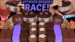 ASMR LEFTOVER DESSERT RACE MALTESERS ICE CREAM TICO ICE CREAM OREO MARSHMALLOW WATERMELON JELLY [upl. by Yttiy]