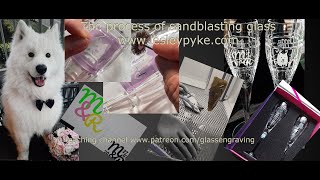 Sandblasting glass tutorial for beginners using CorelDRAW APM plus film resist Champagne flutes [upl. by Etat]