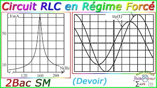 RLC Forcé  Circuit RLC Série en Régime Sinusoïdal Forcé  Exercice 3 [upl. by Sherrill]