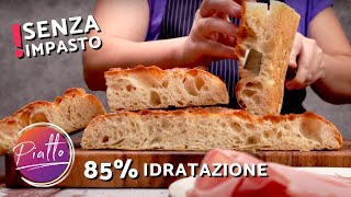 Focaccia Alta Idratazione  Senza Impasto  Metodo Diretto [upl. by Acey]