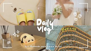 vida na Coreia 🇰🇷 vlog primeira semana comprinhas vestido de noiva casa nova [upl. by Sulecram133]