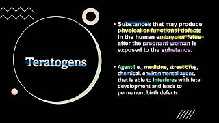 Teratology Teratogens Teratogenesis [upl. by Ennahoj]