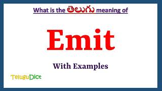 Emit Meaning in Telugu  Emit in Telugu  Emit in Telugu Dictionary [upl. by Dickson]