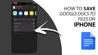 Quick Guide on How To Save Google Docs To Files On iPhone [upl. by Nadya]