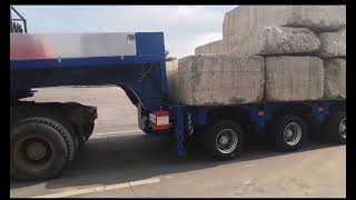 Heavy Load Low Flatbed Trailer Pressure Test Video [upl. by Thursby]