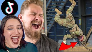 Deploying Laughter Reacting to MORE MILITARY TIKTOKS with Lindsey [upl. by Ahtibat]