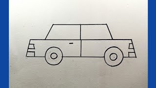 Car Drawing very easy 🚗 Step by step with pencil sketch [upl. by Enilrem]