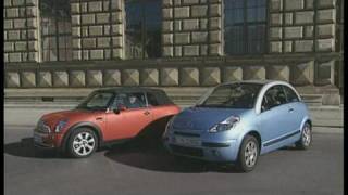 Mini Cooper Cabrio vs Citroen C3 Pluriel 16 Kleine Cabrios im Vergleich [upl. by Orel585]