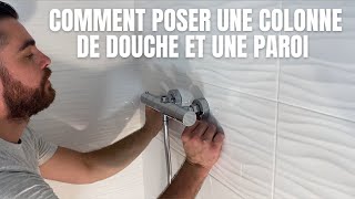 Jinstalle une colonne de douche et une paroi [upl. by Atiuqa]