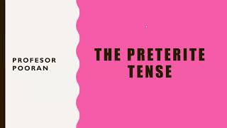 CSEC Spanish Lesson  The Preterite Tense [upl. by Nodnol]