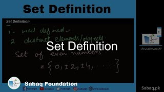 Set Definition Math Lecture  Sabaqpk [upl. by Shatzer356]