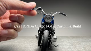 Building Aoshima 112 HONDA CB750 FOUR Scale Model Custom Full Build [upl. by Okir912]