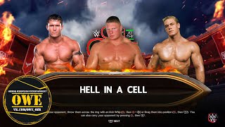 WWE 2K23 ★ Randy Orton vs Brock Lesnar vs The Prototype ★ Triple Threat Hell in a Cell Match ★ [upl. by Aihtnys]