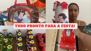 Preparativos para a FESTA DE ANIVERSÁRIO da Giovanna  festa tema BRANCA DE NEVE  Gigi faz 2 [upl. by Politi193]